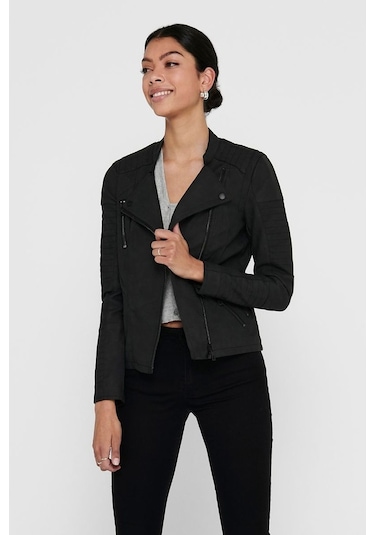 Only Bayan Deri Ceket 15102997- Siyah