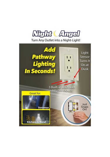 Sones 0.5w 110v Gece Melek Kare Fiş Soket Sensörlü Gece Lambası, Beyaz Işık Mini İnsan Vücudu Hareket İndüksiyon Gece Lambası Diğer