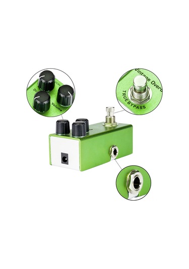 Ruicoo Yeşil Gitar Overdrive Pedalı - Alüminyum Kasa, Gerçek Bypass, Drive-ton-volüm Ayarlı, Led Gösterge