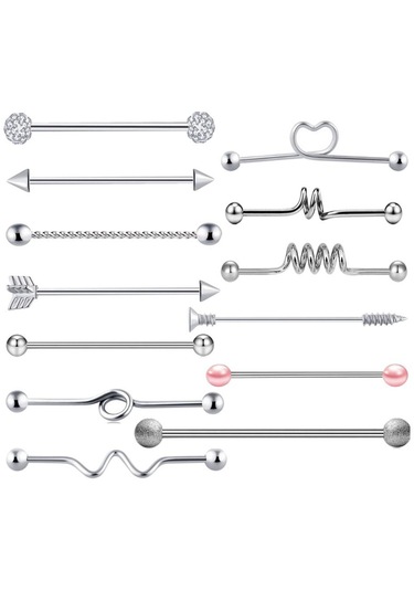 Suntek Paslanmaz Çelik Endüstriyel Halter Küpe Gümüş