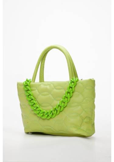 Kapitone Dikişli Zincirli Mint Yeşil Kadın Omuz Çantası-1992 - Kadın - Kız Mint