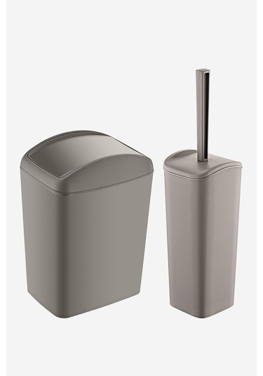 Soft Çöp Kovası Ve Wc Fırçası Terra Siyah