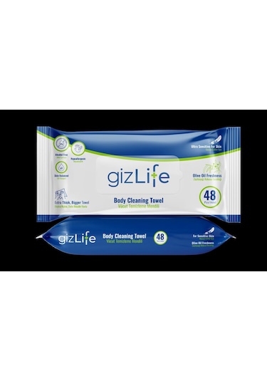 Gizlife Vücut Temizleme Mendili 24 Paket 1152 Yaprak 24'lü Set