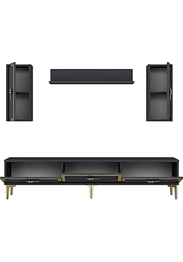 Tvr1801a - Tuna Tv Ünitesi Antrasit Gold 180cm Antrasit / Koyu Gri