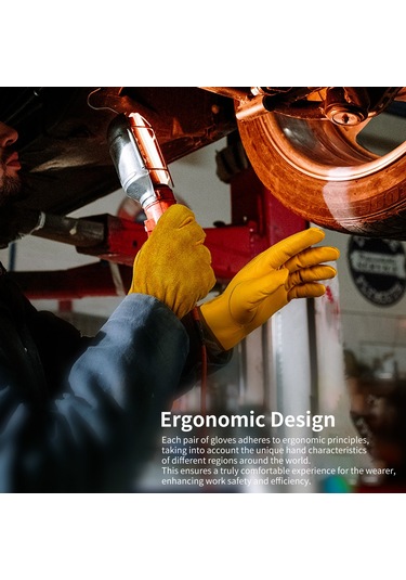 Kangvka S Boyutu Sarı İnek Derisi İş Eldiveni - Kaymazlı Dayanıklı - Elektrik Kaynağı, Araç Tamiri, Bahçecilik Koruması