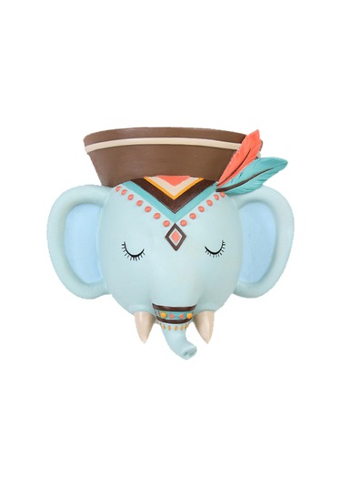 Suntek Magideal Etnik Hayvan Kafası Duvar Ekici Asılı Pot Reçine Fil