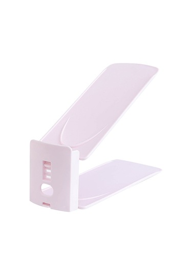 Sones Çift Katmanlı Ayarlanabilir Ayakkabı Askısı Ev Tipi Toz Geçirmez Ayakkabı Saklama Rafı Pembe Pembe