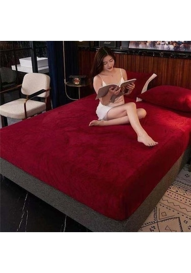 Novahub 25cm Kalın Yatak Örtüsü Kral Çift Kişilik Sarı Yumuşak Elastik Bant Toz Koruyucu Yatak Çarşafları 180x200cm Sarı