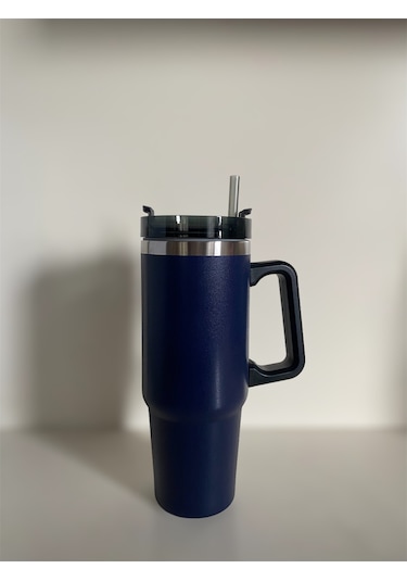 Stainless Steel Pipetli Yandan Tutmalı Seyahat Termosu 0.89 L