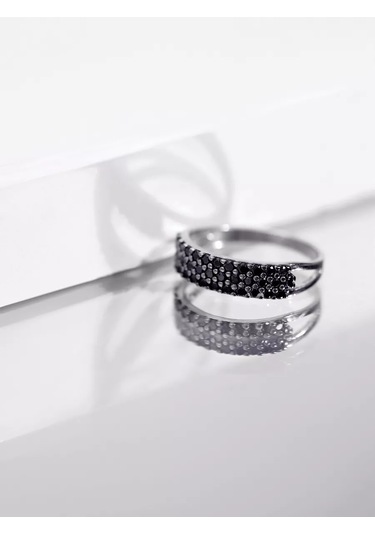 Lucente 925 Ayar Gümüş Yüzük 202821128 Siyah