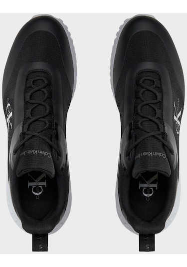 Calvin Klein Logolu Sneaker YM0YM00968 0GM Erkek Ayakkabı Siyah - Beyaz