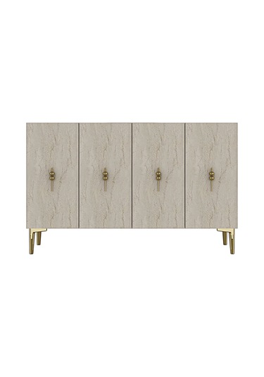 Ka1217btg Salkım Konsol Ve Tv Sehpası Beyaz-traverten-gold 120cm