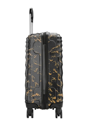 Wexta Wx-300 Baskılı Siyah Kabin Boy Valiz Siyah