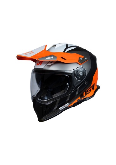 Just1 J34 Pro Outer Space Kapalı Motosiklet Kaskı Siyah Antrasit Oranj Siyah - Gri - Turuncu