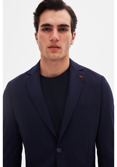 Twn Slim Fit Lacivert Düz Kumaş Ceket 4ec04e301464m Lacivert