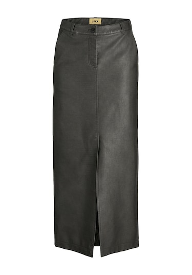 Jack & Jones Kadin Deri Görünümlü Maxi Boy Yirtmaçli Etek - Maddy - 12262132 Black