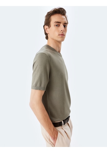 Koton Regular Fit Bisiklet Yaka Viskon Basic Kısa Kollu Triko Tişört Haki 5sam70022ht Haki Koton Regular Fit Bisiklet Yaka Viskon Basic Kısa Kollu Triko Tişört Haki 5sam70022ht Haki