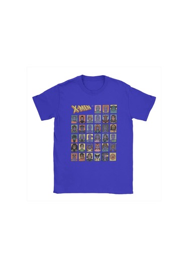 Mınıso X-men Wolverine Karakter Baskılı %100 Pamuk Erkek T-shirt - Kısa Kollu Crewneckmavi Mavi