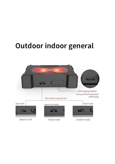 Skycity Güneş Enerjili Ultrasonik Hayvan Kovucu, 9-65 Khz Sıcaklık Aralığı, Su Geçirmez, Bahçe/çiftlik İçin Sıçan-kurt-geyik Kovucu, Siyah, Sjz059