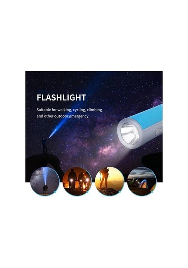 Besthome1 5200mah Pil, Led Fener, Mavi Selfie Çubuğu - Bluetooth Hoparlör