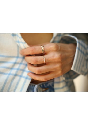 Reis T9658 Triple Firuze Yüzük Pembe Altın