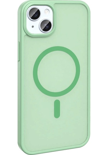 iPhone Uyumlu 13 Kılıf Magsafe Şarj Özellikli Mat Arka Yüzey Redclick Sio Kapak - Açik Yeşil