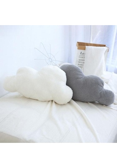 Gri Atmak Yastık Sevimli Rahat Dokunmatik Pp Pamuk Dolması Oturma Odası Kanepe Bulut Şekli Yastık Yastık Günlük Kullanım L