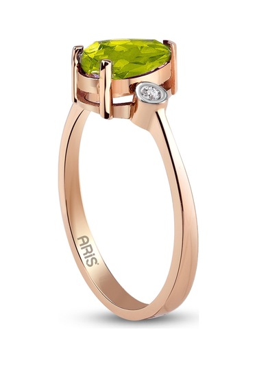 Ariş Pırlanta Peridot Damla Yüzük