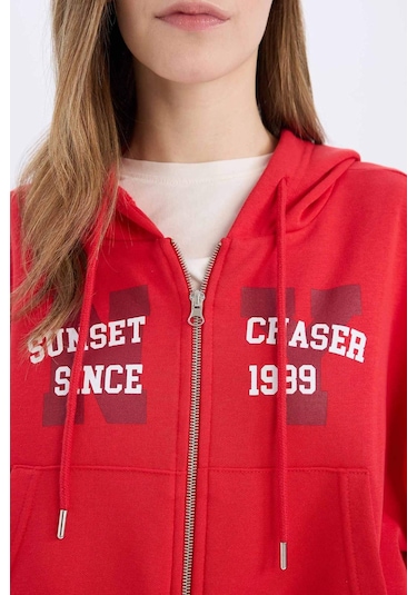 DeFacto Coool Oversize Geniş Kalıp Kapüşonlu Baskılı Kalın Fermuarlı Sweatshirt E5463AX25SMRD59 DeFacto Coool Oversize Geniş Kalıp Kapüşonlu Baskılı Kalın Fermuarlı Sweatshirt E5463AX25SMRD59