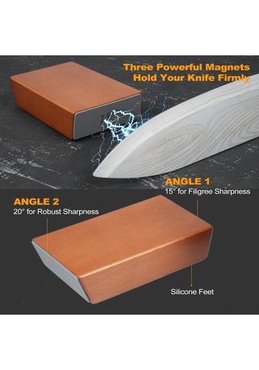 Novahub Ahşap Metal Bileme Aleti, 2 Adet Zımpara Taşı, 15 Ve 20 Açı, 400 Ve 1000 Kum, Taşınabilir Tasarım