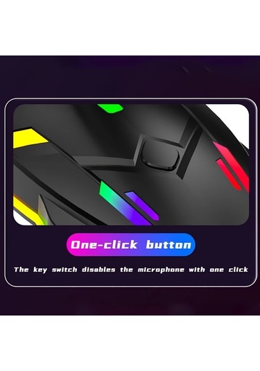 Oldfriend Siyah 1 Adet Taşınabilir Usb Rgb Oyun Mikrofonu Net Ses Led Işık Sessiz 150cm