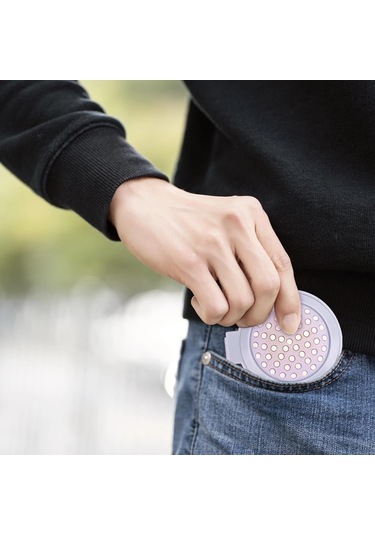 Adet Aynalı Yuvarlak Saç Fırçası, Kadınlar İçin Mor Katlanır Saç Fırçası, Aynalı Katlanır Mini Cep Saç Tarağı, Seyahat Seti Hediye Fikri