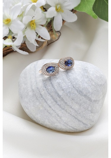 Mrs Flower Topaz Saplama Küpe Çok Renkli
