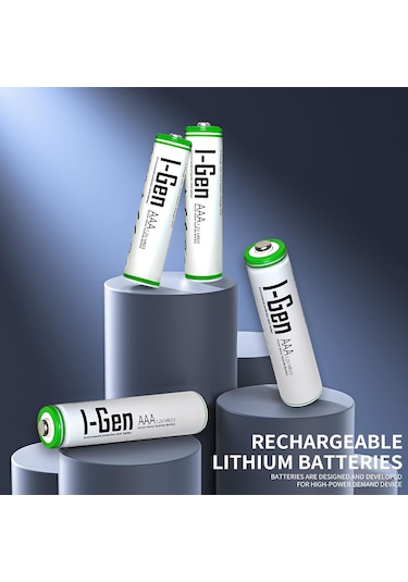 I-Gen B110 4 Adet AAA 650 Mah Şarj Edilebilir İnce Kalem Pil 1.2V Ni-MH Şarjlı Pil