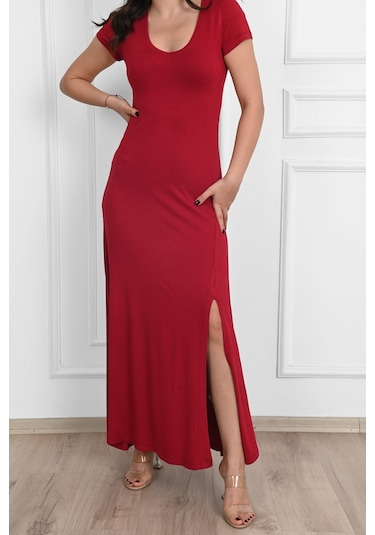 Koza Butik Kadın Yırtmaç Detaylı Elbise 5174-23 001