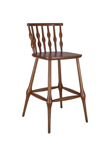 Natura Retro Ahşap Bar Sandalyesi Ceviz