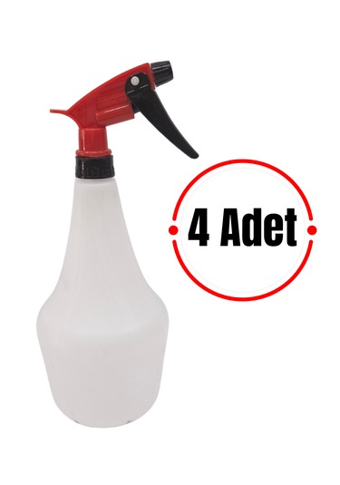 Kimyasal Dayanıklı Sprey Şişe 1 Lt Kırmızı Sıvı Püskürtme 4 Adet