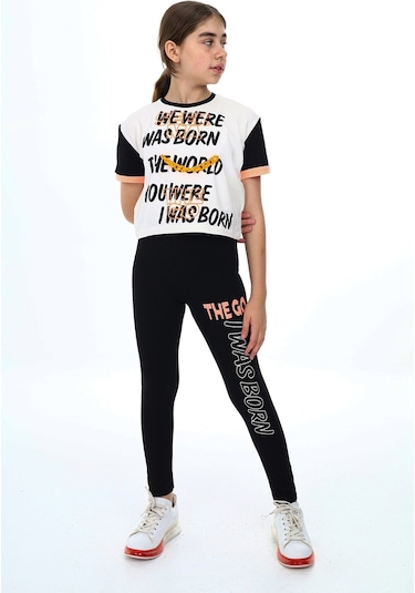 Kız Çocuk Taytlı Alt-üst 2'li Takım 12141 Beyaz