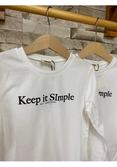 Koton Kız Çocuk Uzun Kollu T-shirt Ekru AY-5WKG10269AK