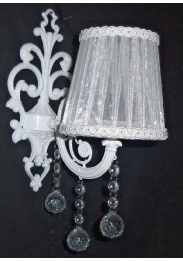 Beyaz Başlık Taşlı Beyaz Döküm Aplik E 27 Duy normal Duy Beyaz