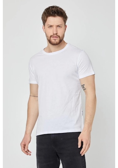 Erkek Çok Renkli %100 Pamuk T- Shirt Regular Fit Rahat Kesim Bisiklet Yaka 5'li Basic Tişört Paketi Haki