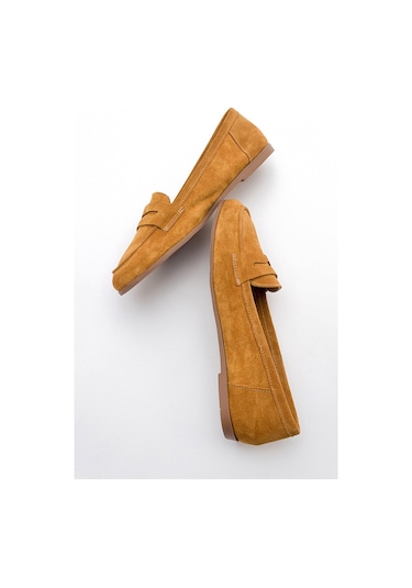 Luvishoes F02 Hardal Süet Kadın Babet Hardal