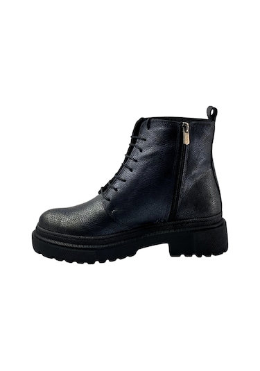 Hobby Ayakkabı Hobby 267810 Hakiki Deri Kadın Postal Bot Siyah