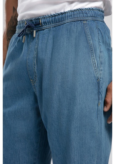 Lee Cooper Loose Normal Bel Normal Kesim Düz Paça Mavi Erkek Jean Pantolon-19632 DENİM