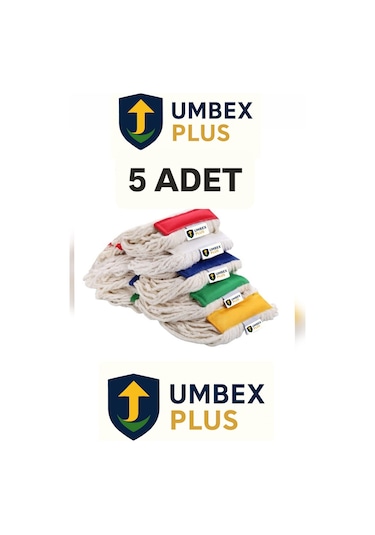 Umbex Çift Kovalı Krom Temizlik Arabası Paspas Arabası Islak Mop Seti 5 Adet Mop