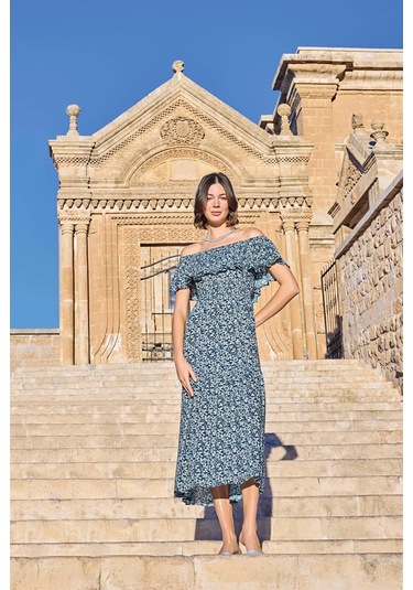 Monamise Kadın Çiçek Desenli Elbise 23020