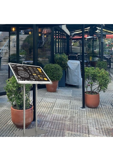 Çift Ayaklı Dekoratif Menü Panosu B2 50x70cm 50 x 70 CM