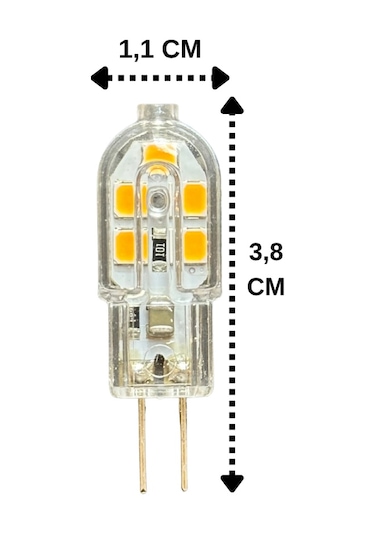 6 Adet Osaka 2w Sarı Işık 3000k G4 Duylu Led Kapsül Ampul