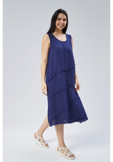 Muslin Elbise Yazın Vazgeçilmesi Lacivert