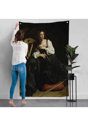 Caravaggio - İskenderiyeli Aziz Catherine Duvar Örtüsü-7386